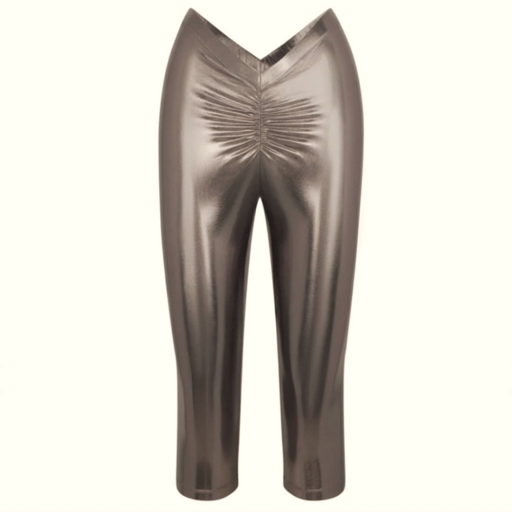 Nwt Skims Swim Metallic V-Waist Pant Carbon Plus 3x